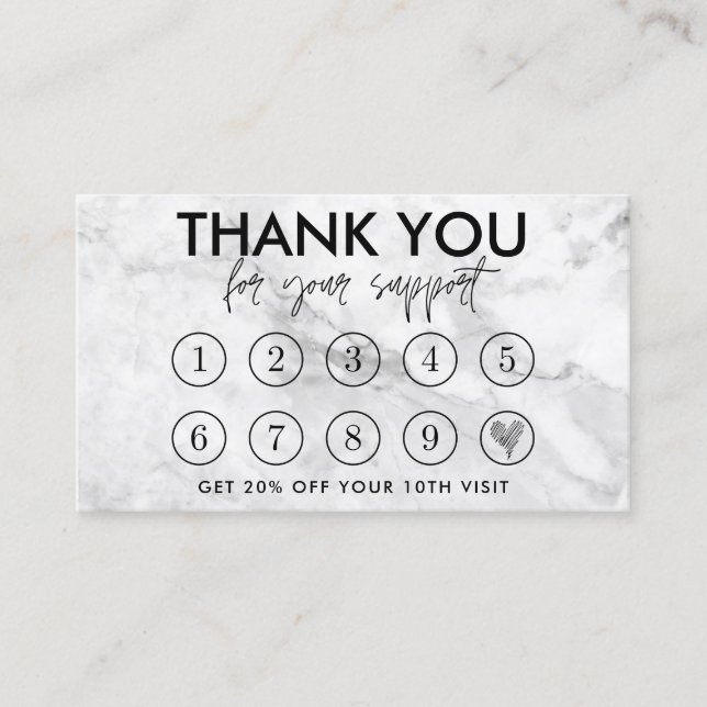 Marble Makeup Hair Logo Loyalty Card (Front)