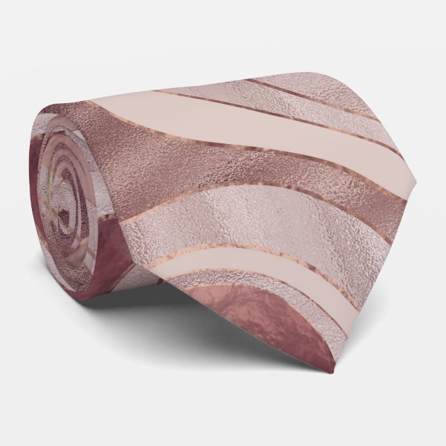 Marble Map - Rose Gold Neck Tie (Rolled)