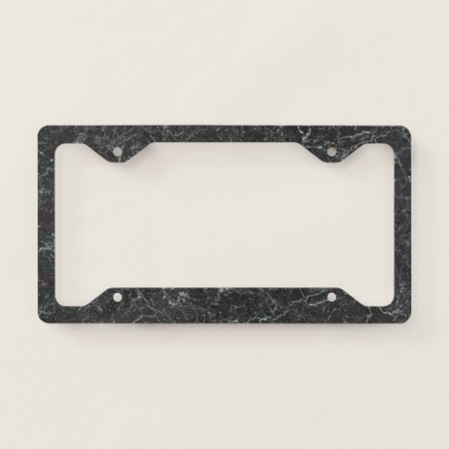 Marble Marmoreal Alabaster Texture Black License Plate Frame