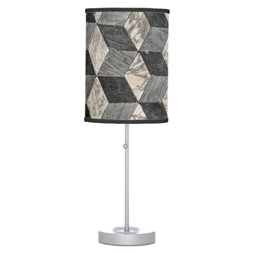 Marble Marvel 3D Cube Sculpture Table Lamp