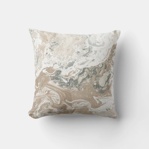 Marble Minimal Stone Ivory Creamy Gray Cali White Throw Pillow