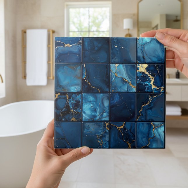 Marble Mix 4x4 Squares Blue ID1186c Ceramic Tile (Creator Uploaded)