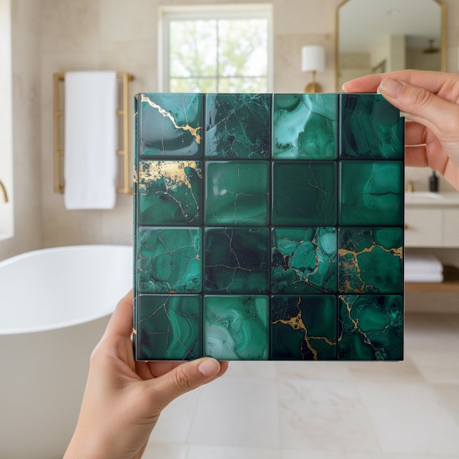 Marble Mix 4x4 Squares Emerald Green ID1186a Ceramic Tile (Creator Uploaded)