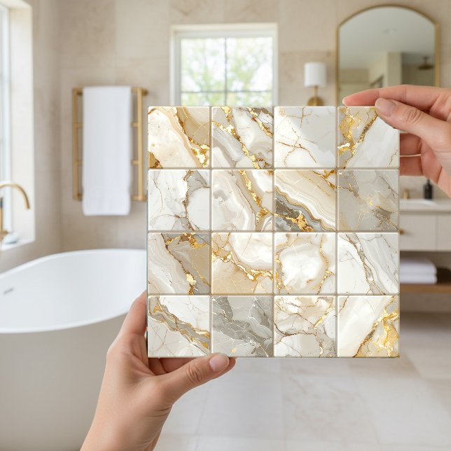 Marble Mix 4x4 Squares Ivory ID1186a Ceramic Tile (Creator Uploaded)