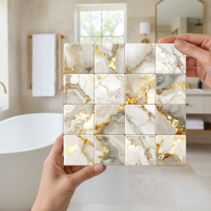 Marble Mix 4x4 Squares Ivory ID1186b Ceramic Tile