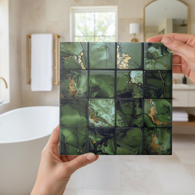 Marble Mix 4x4 Squares Olive Green ID1186b Ceramic Tile (Creator Uploaded)