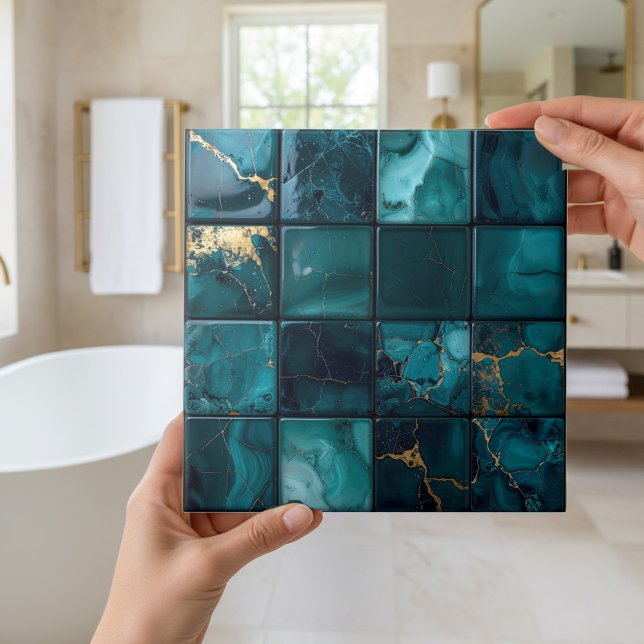 Marble Mix 4x4 Squares Teal ID1186a Ceramic Tile (Creator Uploaded)
