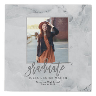 marble modern elegant photo graduate faux canvas print