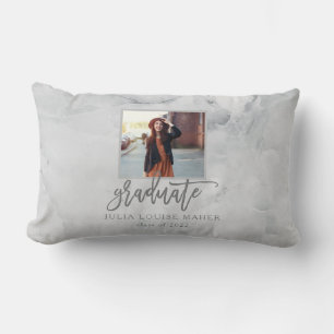 marble modern elegant photo graduate lumbar pillow