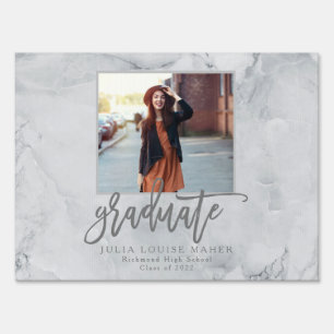 marble modern elegant photo graduate sign