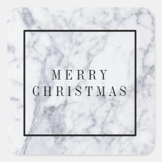 Marble Modern Minimal Merry Christmas Sticker