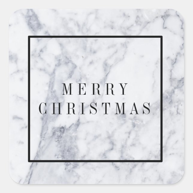 Marble Modern Minimal Merry Christmas Sticker (Front)