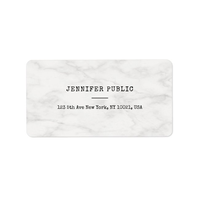 Marble Modern Simple Personalized Template Address Label (Front)