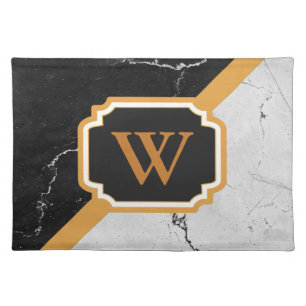 Marble Monogram Cloth Placemat
