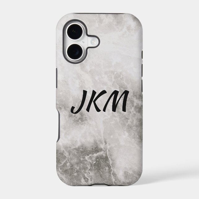marble monogram iphone case (Back)