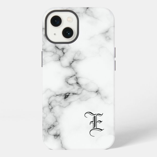 Marble monogram iphone case (Back)