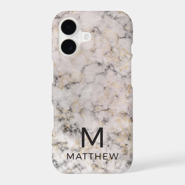 Marble Monogram Iphone Case (Back)