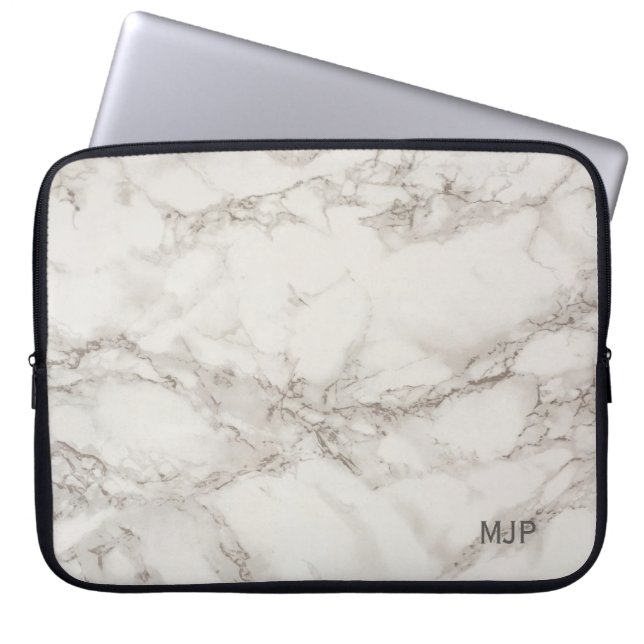Marble Monogram Laptop Sleeve (Front)