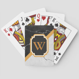Marble Monogram Poker Cards