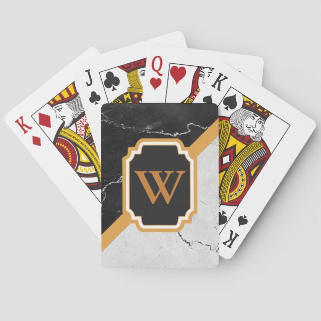 Marble Monogram Poker Cards (Back)