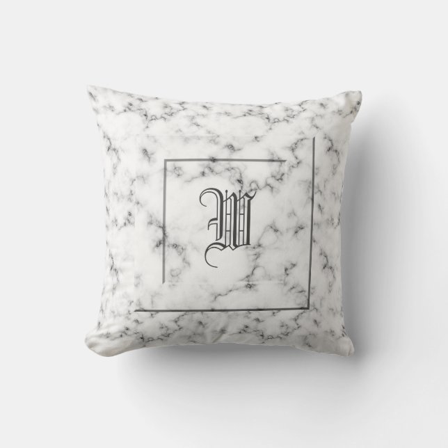 Marble monogram throw pillow (Front)
