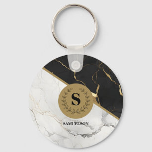 Marble Monogrammed Timeless  Keychain