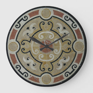 Marble mosaic medallion large clock