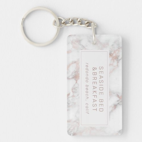Marble Motel Hotel Business Keychain