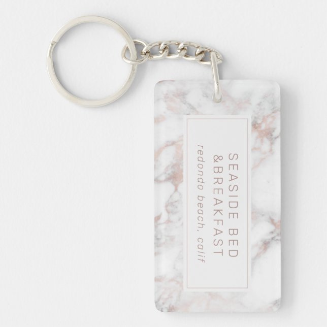 Marble Motel Hotel Business Keychain (Front)
