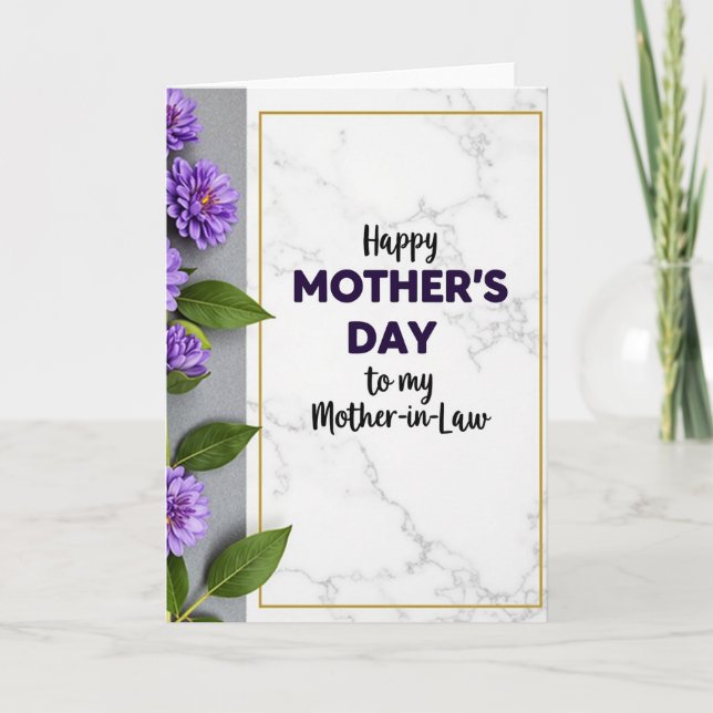 Marble Mothers Day Message Card (Front)