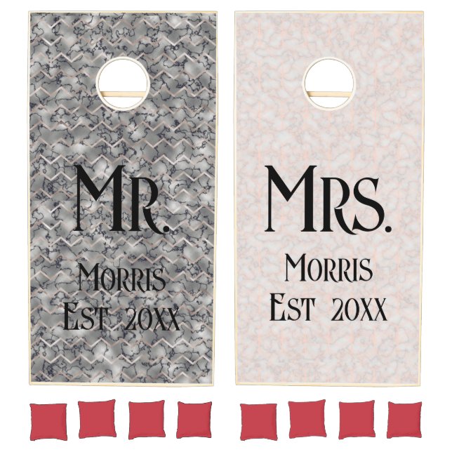 Marble Mr. and Mrs. Cornhole Set (Set)