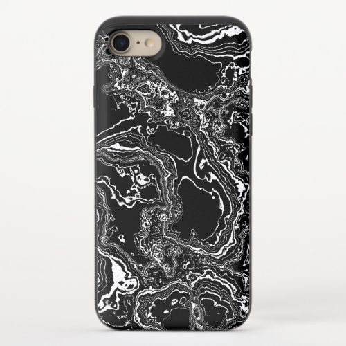 Marble Mystique _ Agate Elegance _black and white_ iPhone 87 Slider Case