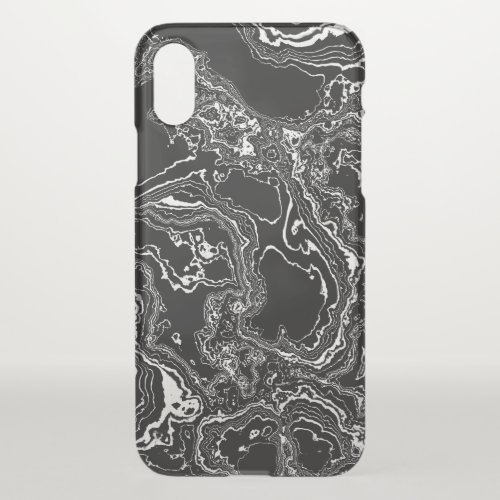 Marble Mystique _ Agate Elegance _black and white_ iPhone X Case