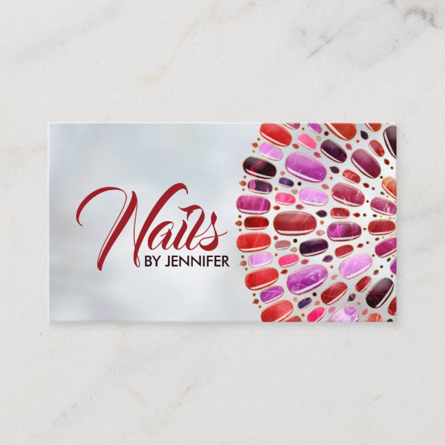 Marble Nails Mandala Appointment Business Card (Front)