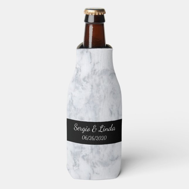 Marble Name and Date Bottle Cooler (Bottle Front)