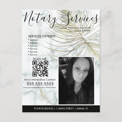 Marble Notary Services Photo Business Flyer Postcard