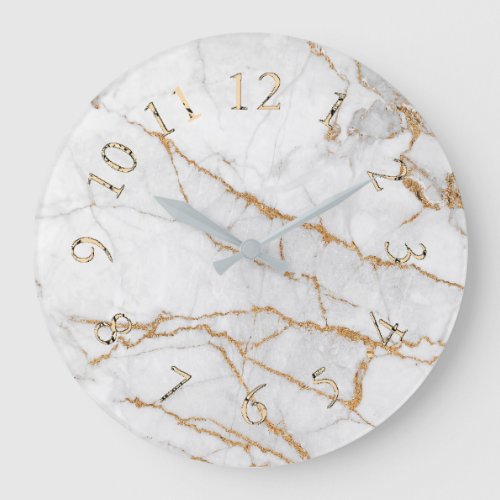 Marble  Old Gold Large Clock