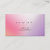 Marble Ombre Purple Pink Minimal Manager Vip Business Card (Back)