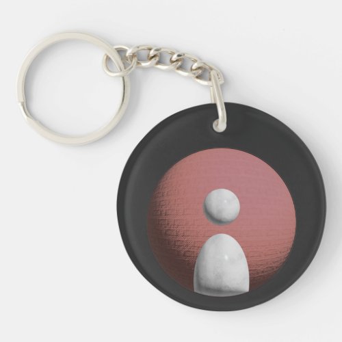 Marble on Red Moon Avatar T_Shirt Keychain