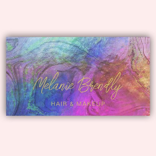 Marble Opal Holographic Pattern Business Card