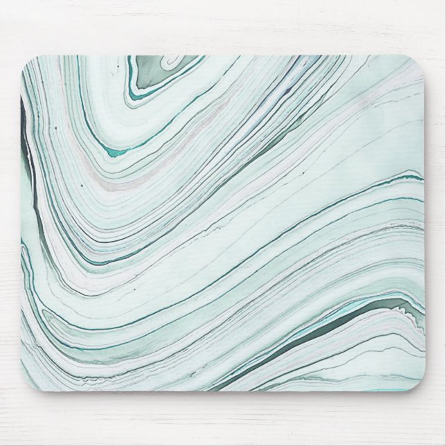 Marble Paper, Aqua/Gray Mouse Pad (Front)