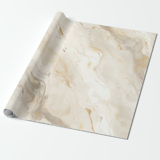 Marble Pastel Cream Gold Wrapping Paper
