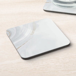 Marble Pastel Stone Texture Glitter Watercolor Beverage Coaster