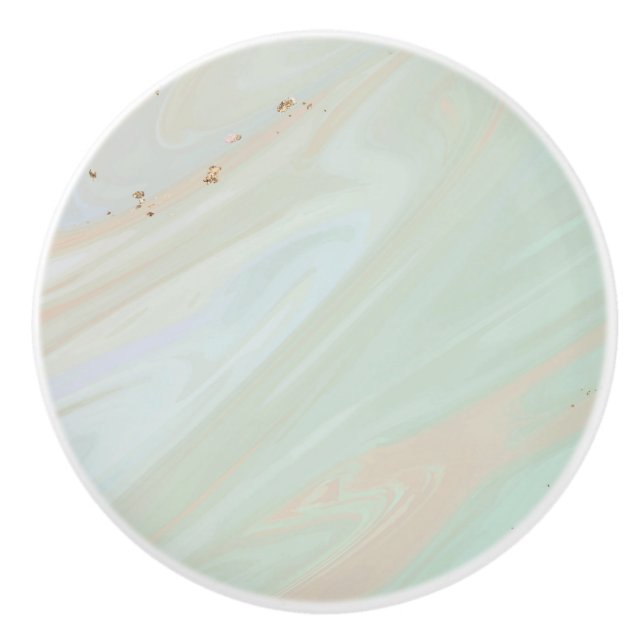 Marble Pastel Stone Texture Glitter Watercolor Ceramic Knob (Front)