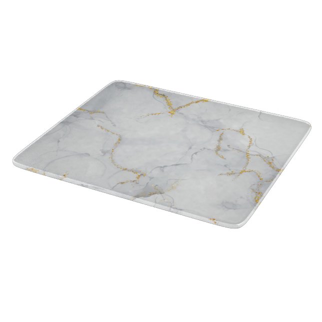 Marble Pastel Stone Texture Glitter Watercolor Cutting Board (Corner)