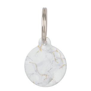Marble Pastel Stone Texture Glitter Watercolor Pet ID Tag
