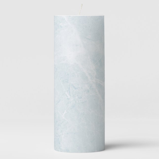 Marble Pastel Stone Texture Glitter Watercolor Pillar Candle (Front)