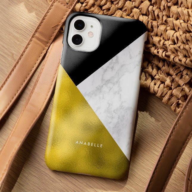 Marble Pattern and Faux Gold Foil Case-Mate iPhone Case (Creator Uploaded)