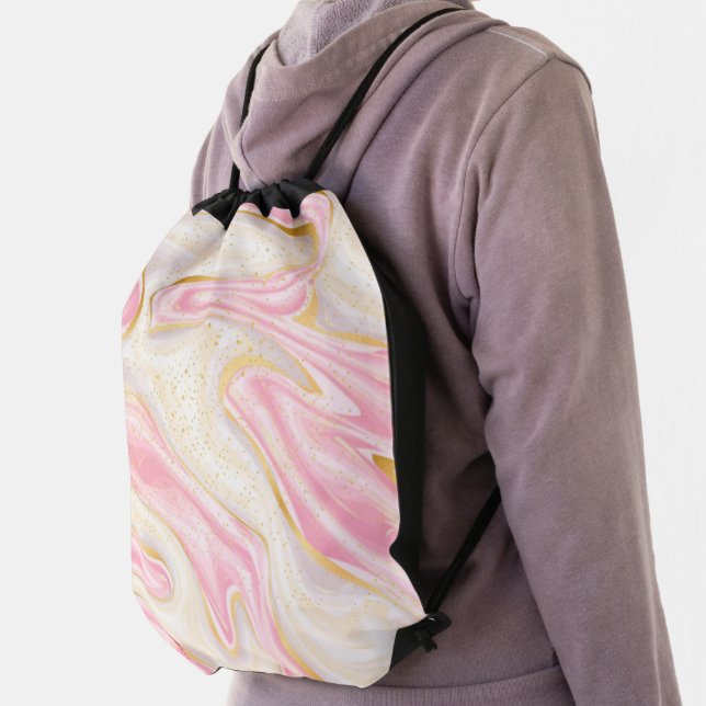 Marble Pattern Drawstring Bag (Insitu)