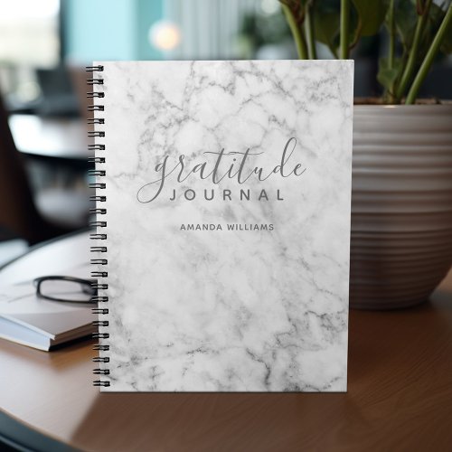 Marble Pattern Gratitude Journal _ gray and white